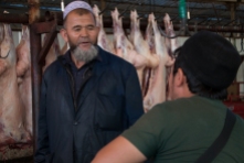 A morning meat market in Ili, near China's border with Kazakhstan.